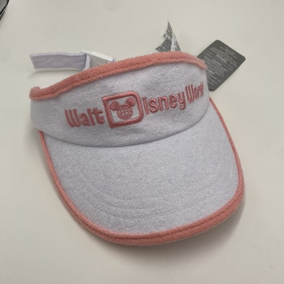 Disney Accessories - Walt‎ Disney World 50th Anniversary Terry Clothes Visor Cap Adjustable White New